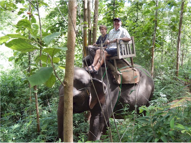Keith did an elephant ride through the jungle...
