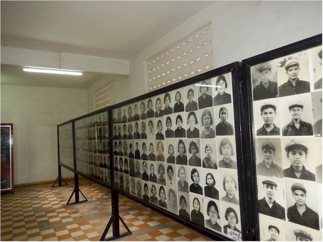The hallways contain haunting photos of the victims...
