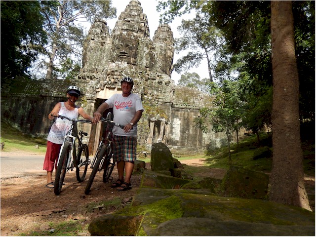 We hired push bikes to explore Angkor Wat - a great way to get around.
