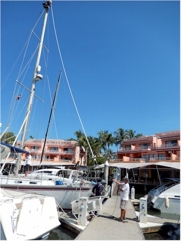 In Boat Lagoon having the forestay replaced and the furler repaired by Rolly Tasker's.
