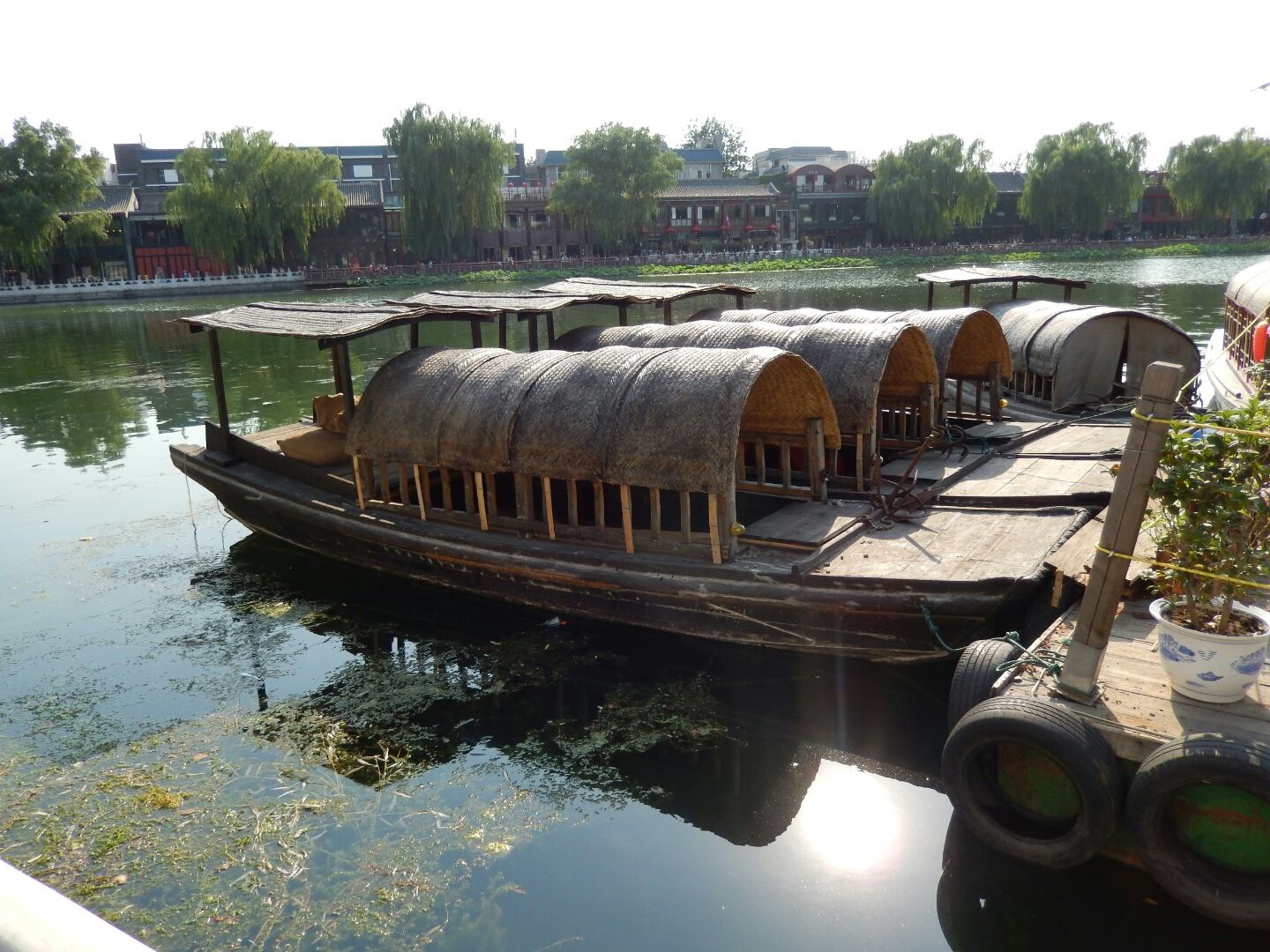 Restored craft on the lake in Jingshan Park.