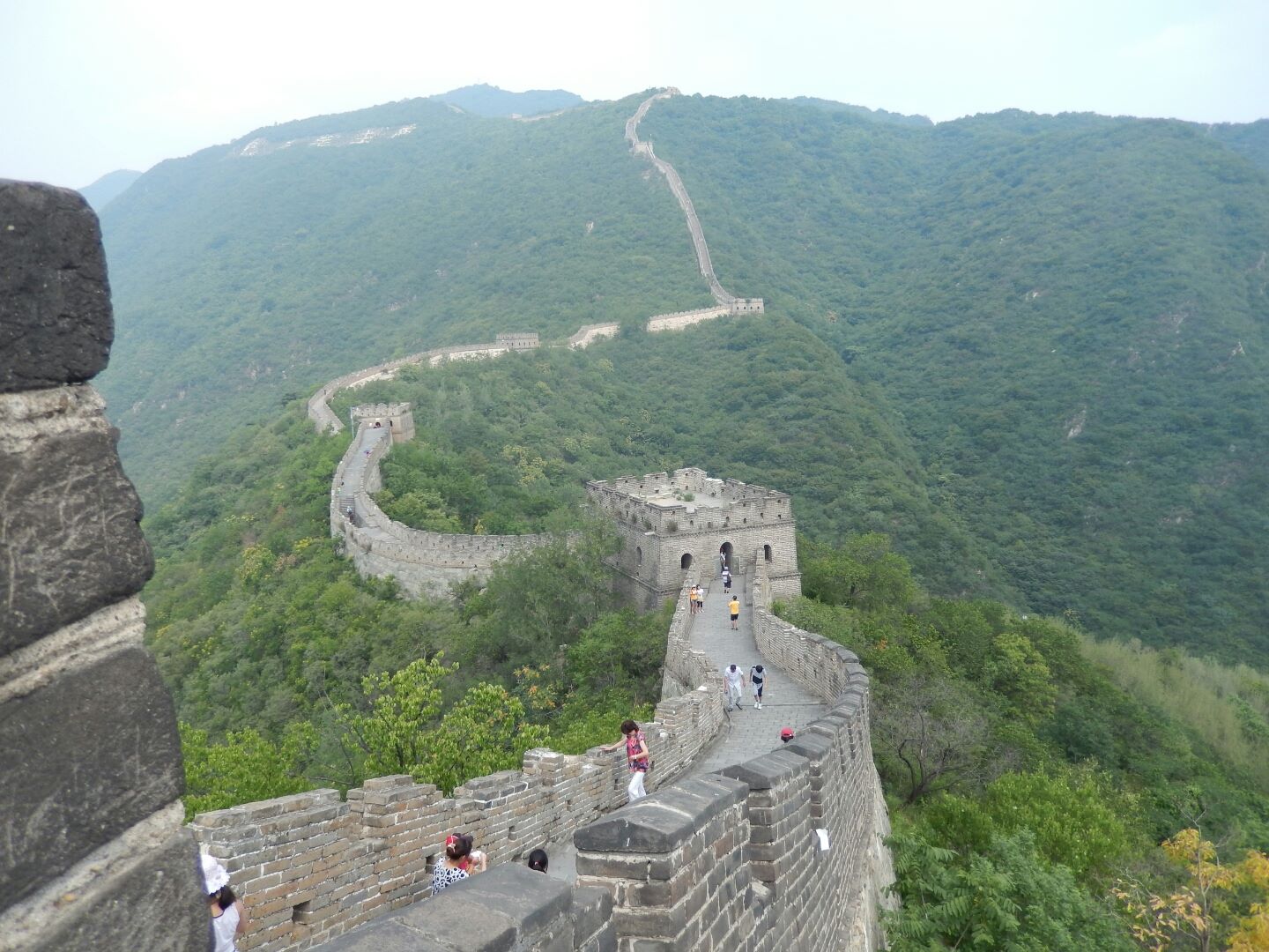 This section of the Great Wall with its multiple watch towers.