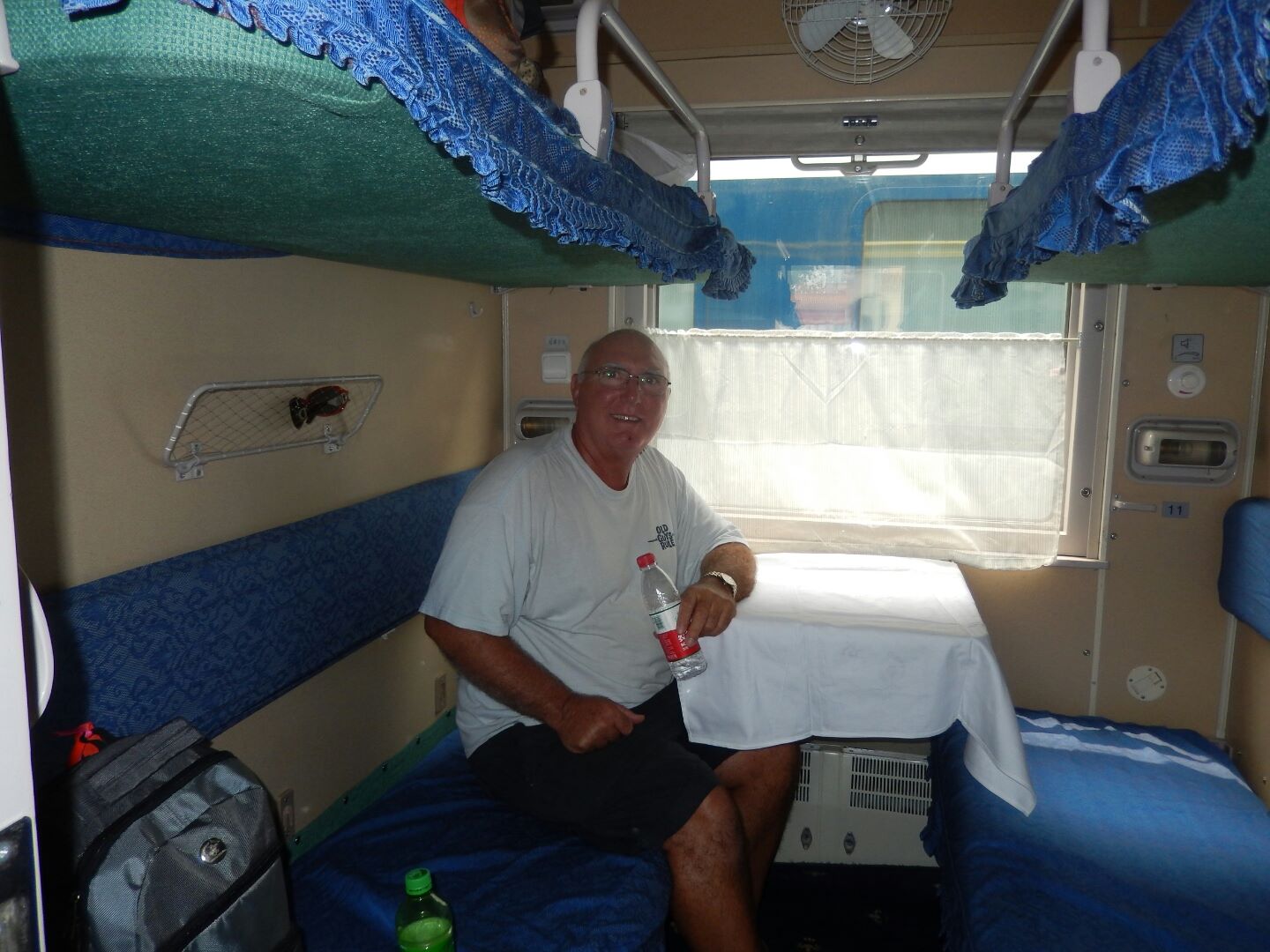 Inside our 'Soft Sleeper' cabin.
