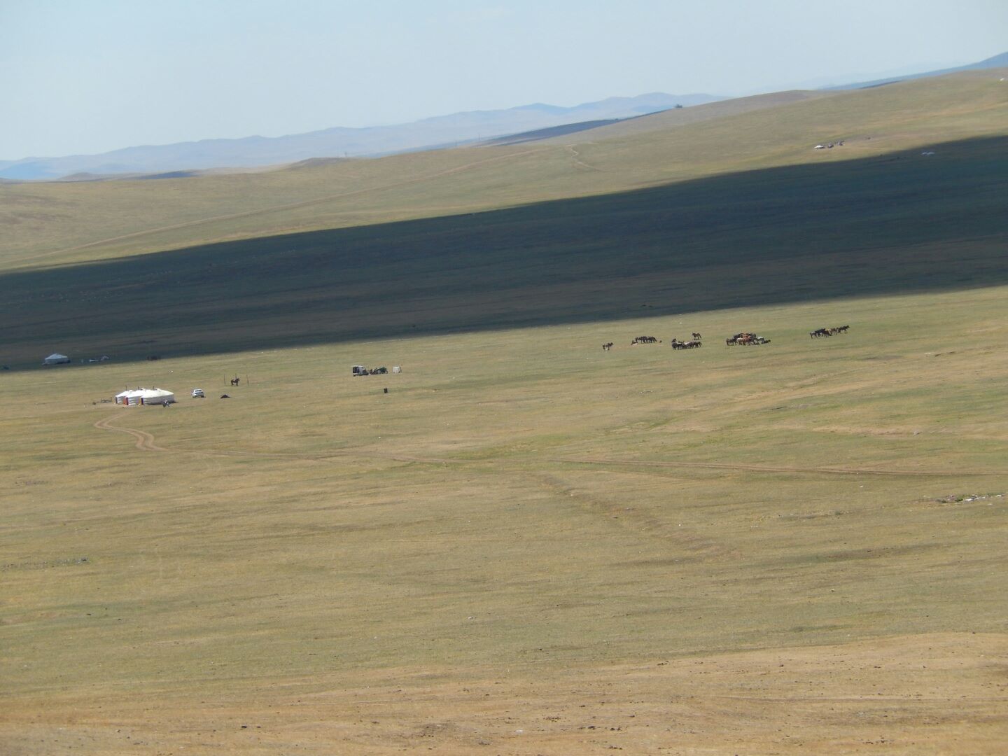 The vast steppes of Mongolia - on the verge of the Gobi Desert.
