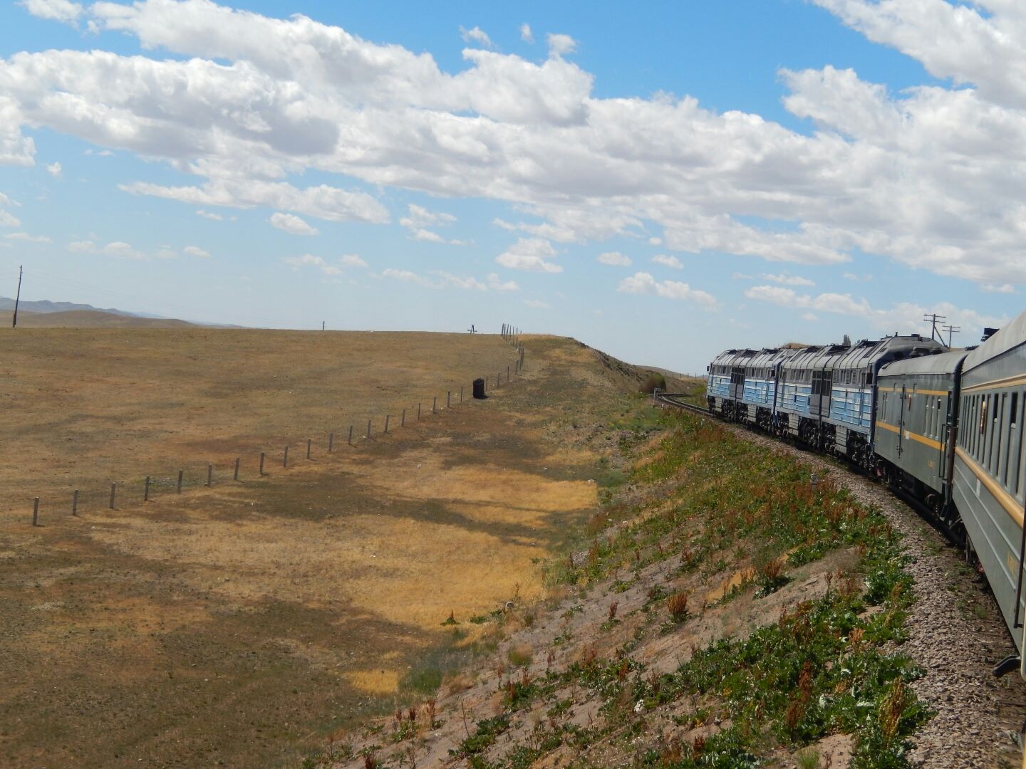 The vast steppes of Mongolia - on the verge of the Gobi Desert.
