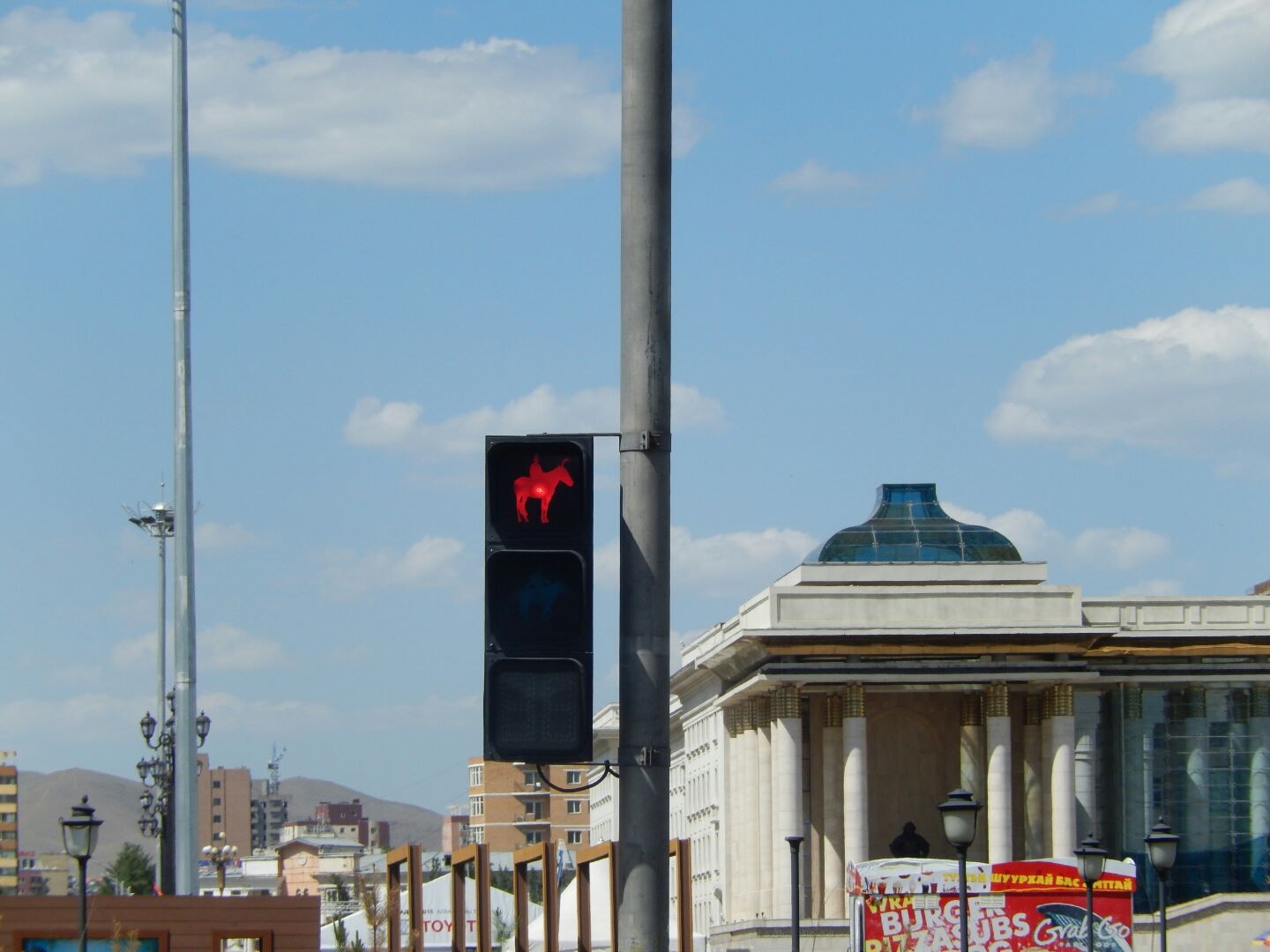 
The traffic lights were a delight - with a horseman...
