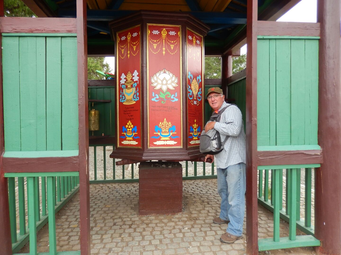 An enormous prayer wheel.
