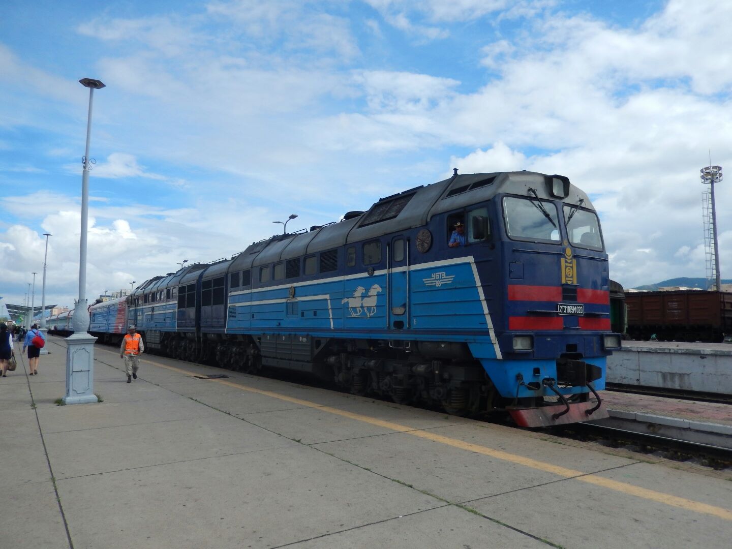 The Trans Siberian train ready to depart for Moscow...