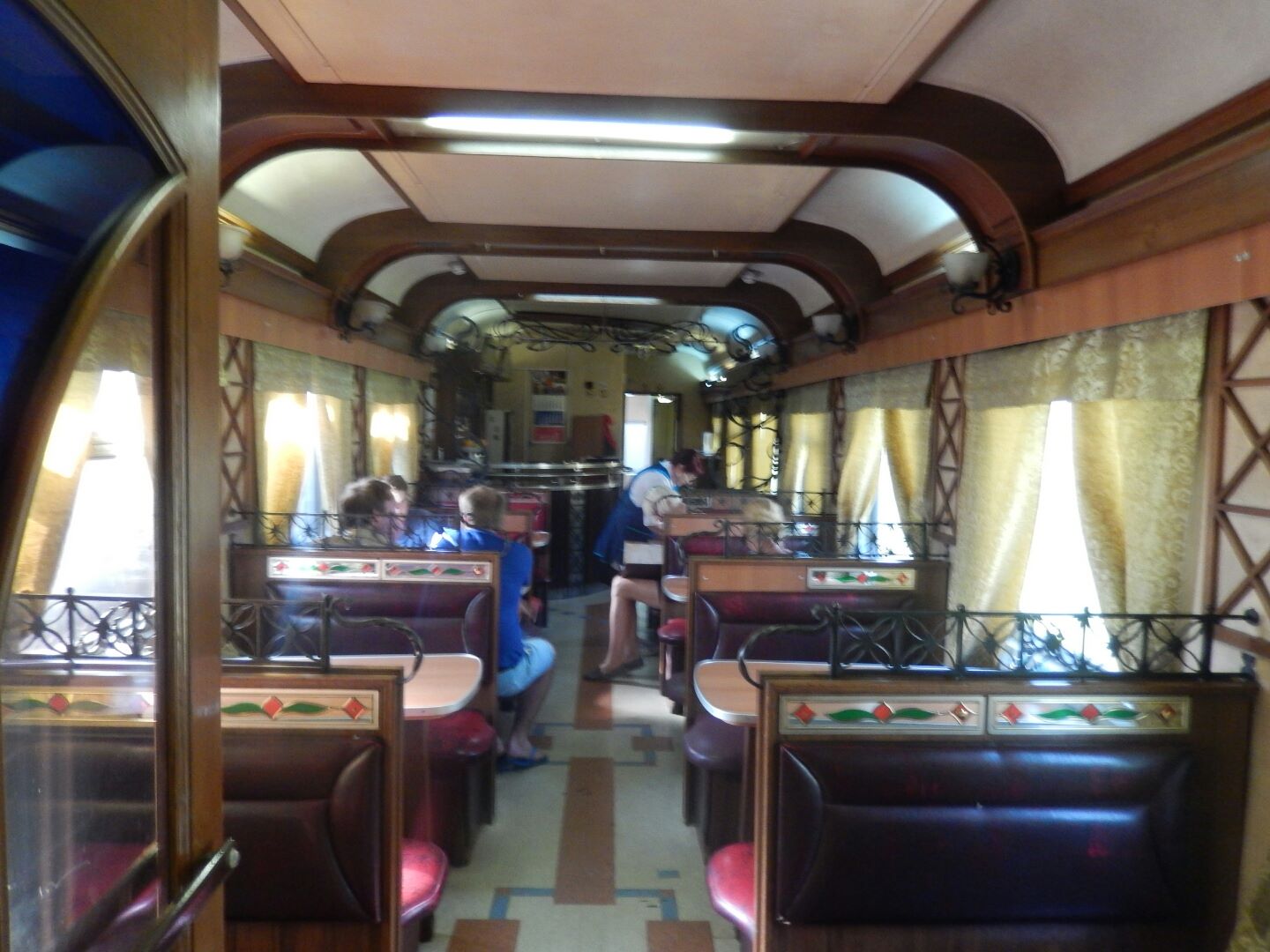 
The Russian dining car - spartan compared with the Chinese and Mongolian cars - and food to match!
