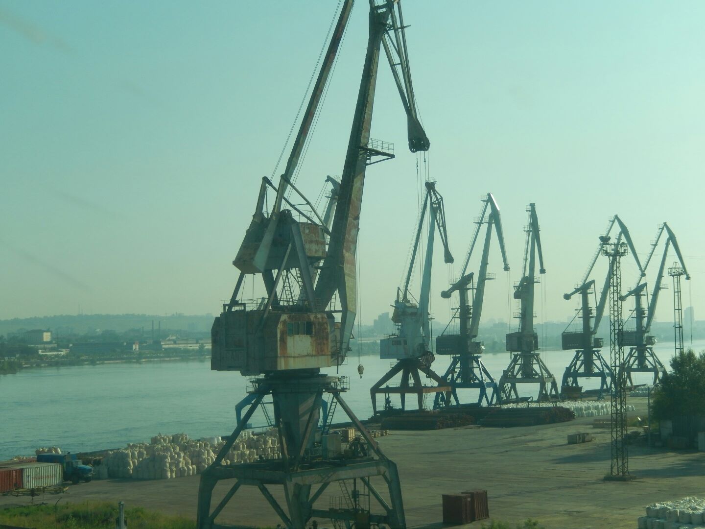 
Heavy industry on the Yenesei River at Krasnoyarsk..

