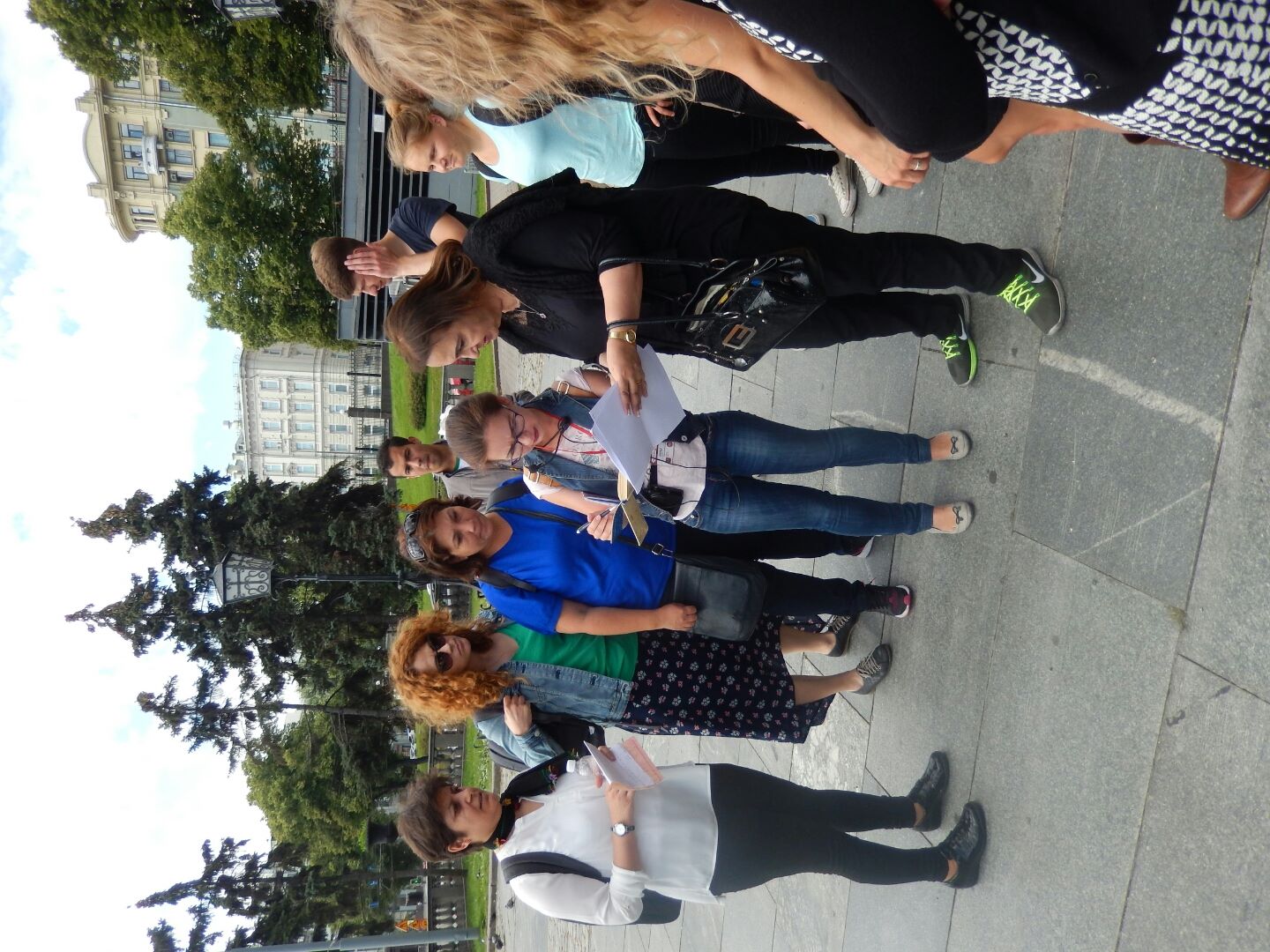 Walking tour guide (Irine is the short lady in the centre)