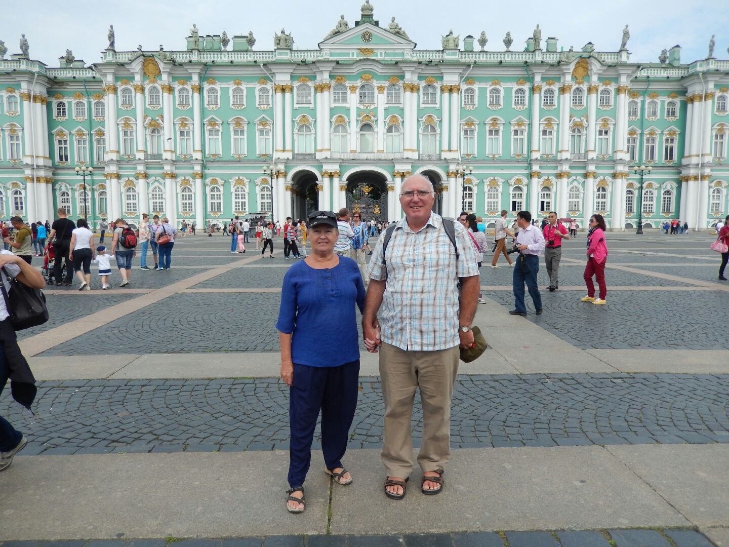 While waiting for our walking tour, someone kindly took our photo!