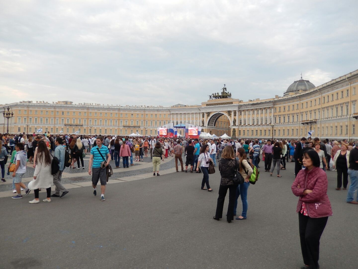 The crowds gather for a concert for Navy Day held in the Square.
