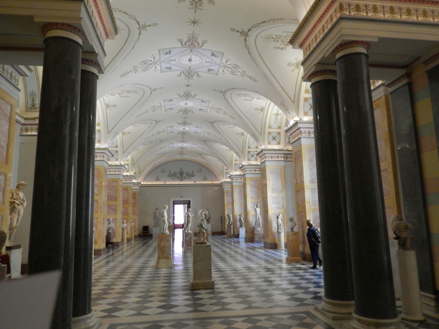 Inside one of the palaces which comprise the Hermitage Museum...
