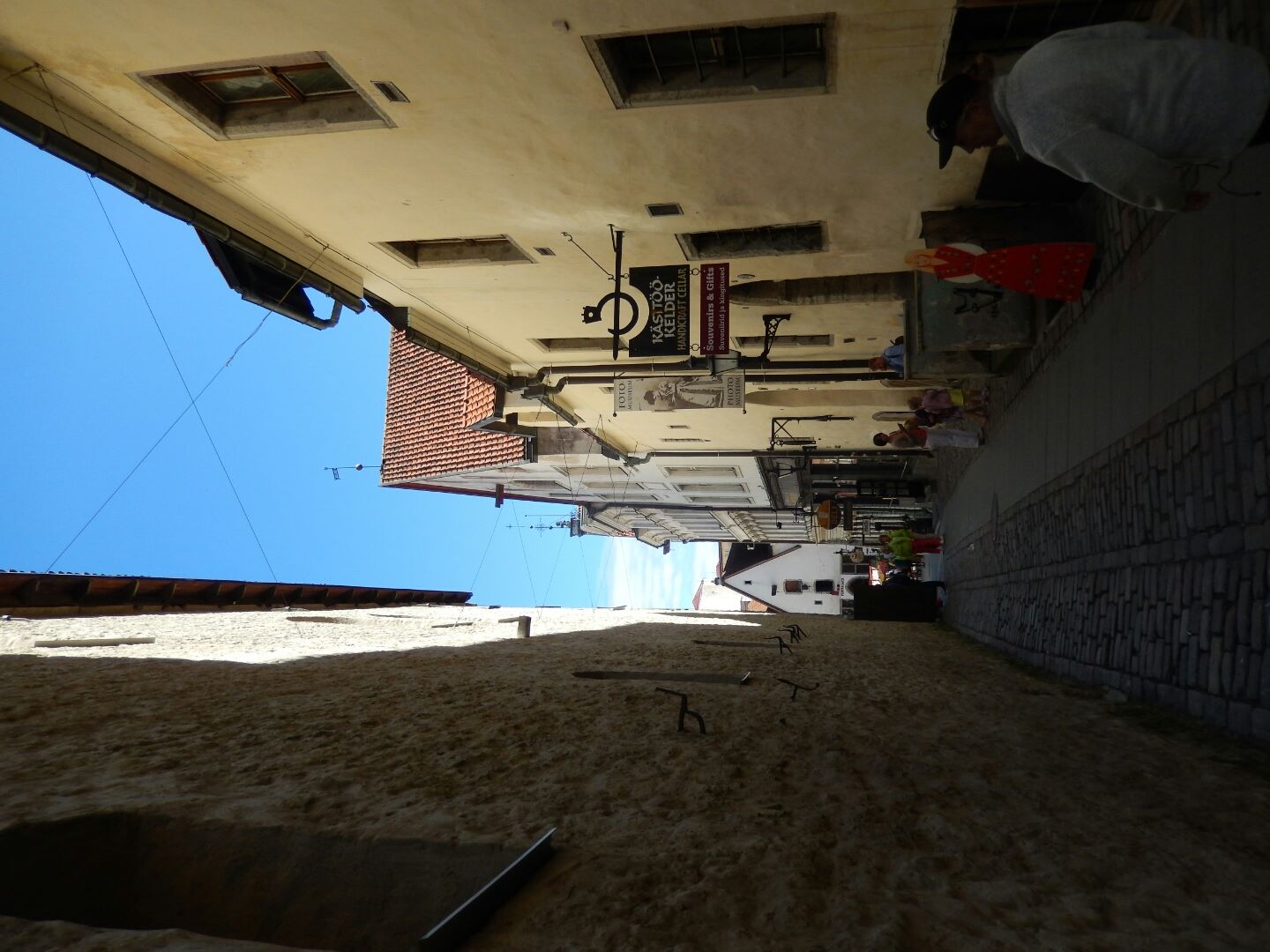 A typical cobbled lane in Tallinn.

