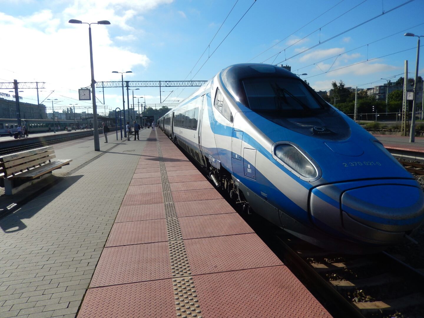 Onto a high-speed bullet-nosed pendolino InterCity Express...
