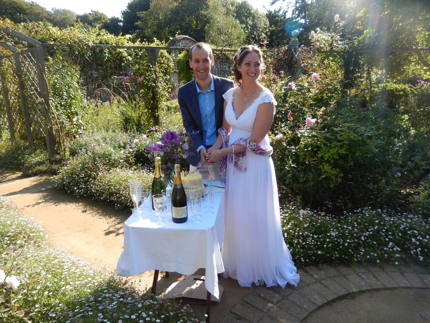 Cutting the cake - which Charlotte had made!