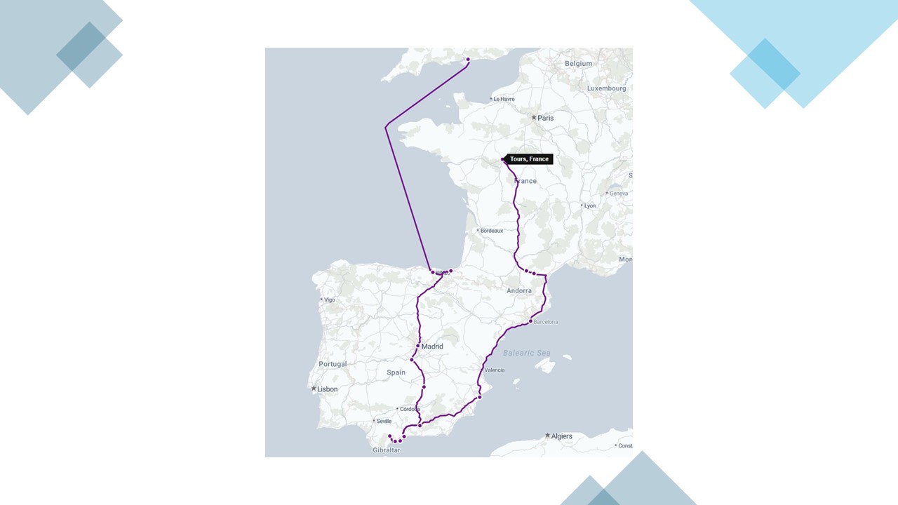 chart castelnaudary to tours