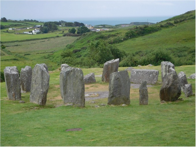 A close up example of some standing stones.