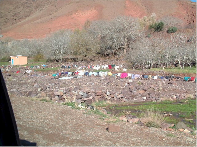 
Slide Show Image
Laundry laid out to dry on the stone walls.