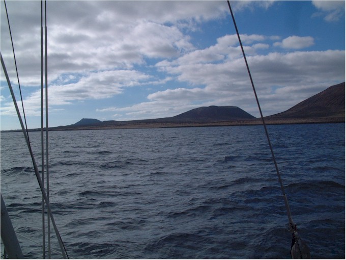 Approaching Isla de Graciosa in the Canary Islands.